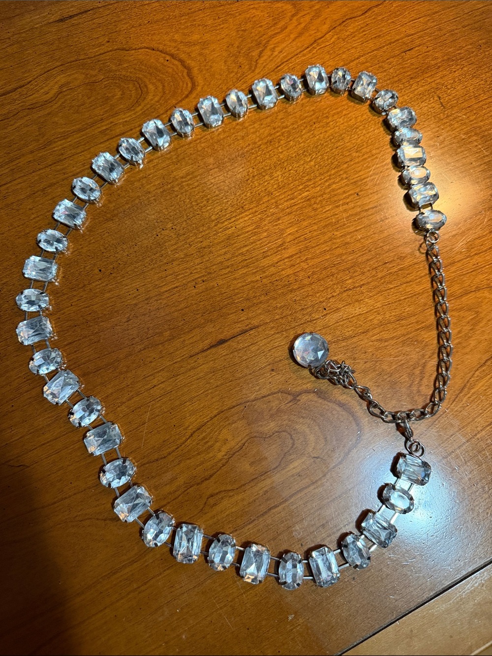 80’s Vintage Crystal Clear Rhinestone Belt - Silver Setting